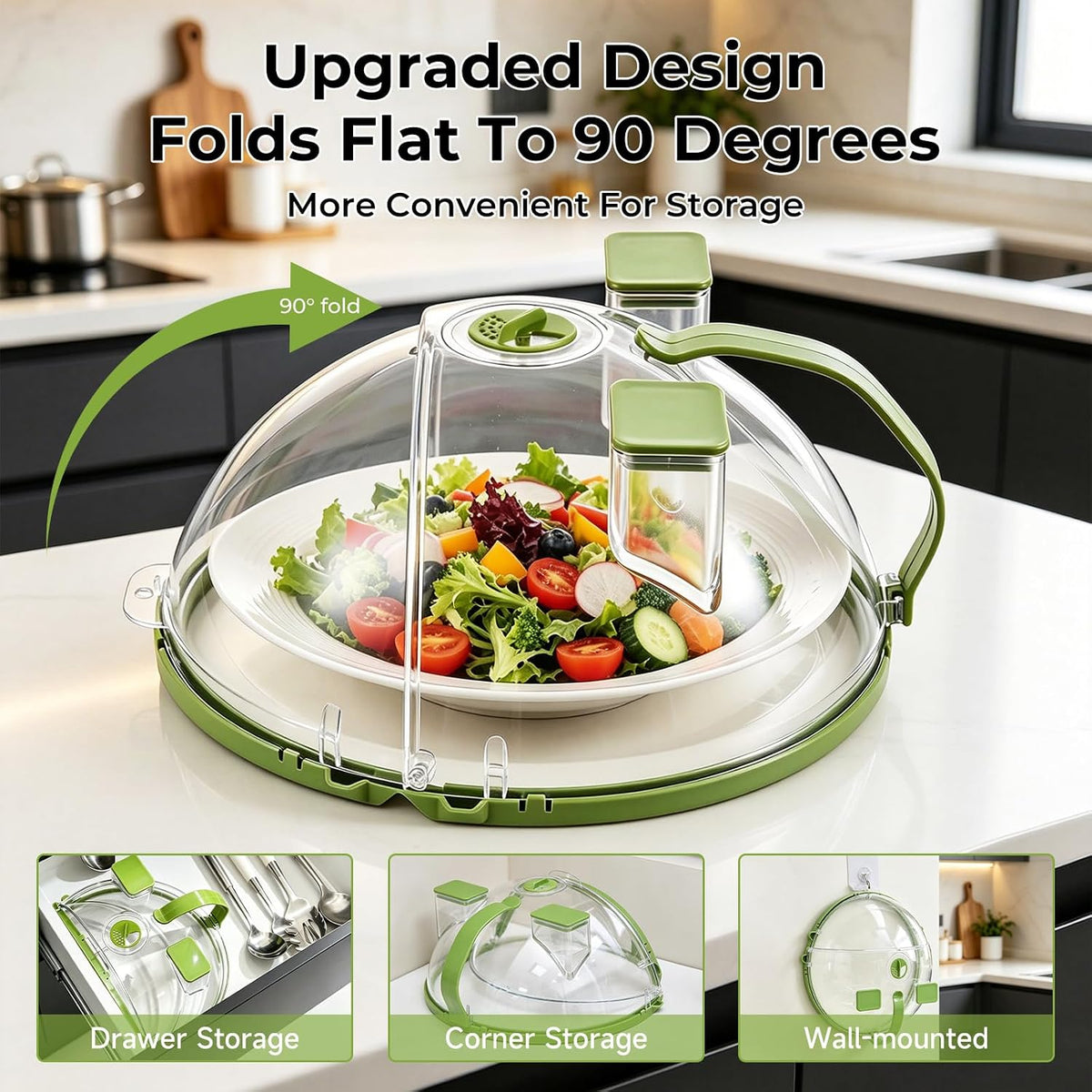 10-in Sturdy Insulated Plastic Microwave Splatter Cover with Water Steamer - Microwave Safe Food Dome, Kitchenware Accessory for Oven
